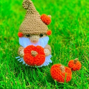 Gnome Pumpkin Handmade Fall/ Autumn Decor - Brand New